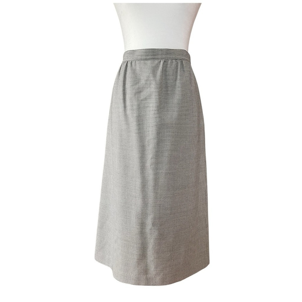 Surrey Classics Tan Pure Wool Gingham Pencil Skirt US 14